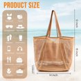 thumbnail image 3 of Bolsa de playa HOHOM para mujer, viajes de verano, de malla, resistente a la arena, 3 of 8