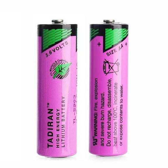 (2-Pack) 3.6V 2400mAh TL-5903 AA Lithium Battery for Tadiran TL-5903 SL-360 S7-400 ER14505 TL-2100 6ES7971-0BA00, for Siemens S7-400 PLC Machine, CNC Machine
