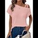 thumbnail image 1 of Camiseta Informal de Verano para Mujer, de Corta, con Hombros Descubiertos y Tejido Gofre, Talla XL, Color Rosa, 1 of 6