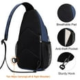thumbnail image 5 of Mosiso Sling Backpack, Multipurpose Crossbody Shoulder Bag with Front Buckle Pouch&Reflective Strip For Hiking,Travel,For Women Men,Navy Blue, 5 of 7