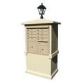 thumbnail image 4 of QualArc EVMC-TALL-NP-SL 70 x 42 x 30 in. Estateview Stucco Cluster Box Unit Mailbox Center Column & Tall Pedestal with Bayview Solar Lamp, Non Painted, 4 of 4