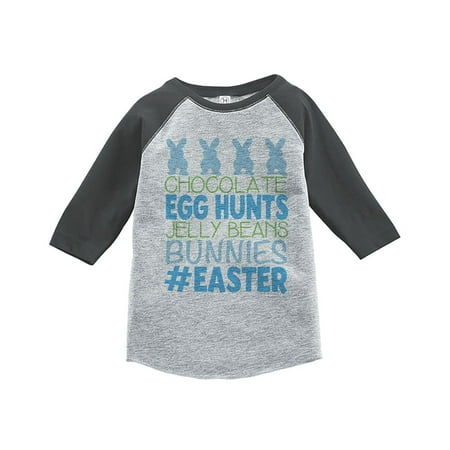 Easter Shape - Custom Party Shop Baby Boy's #Easter Happy Easter Grey Raglan - XL Youth (18-20) T-shirt
