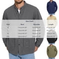 thumbnail image 4 of Fengqque Men's Mandarin Collar Button Down Shirt Jacket Long Sleeve Casual Overshirt with Pockets Navy XL, 4 of 7
