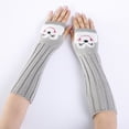 thumbnail image 1 of Winter Arm Warmer Gloves Warm Knit Wool Fingerless Gloves, 1 of 3