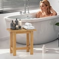 thumbnail image 3 of YKITRDA 20” Teak Shower Bench Waterproof Shower Stool for Shaving Legs, Spa Bath Seat for Bathroom, Indoor & Outdoor Use, 3 of 10