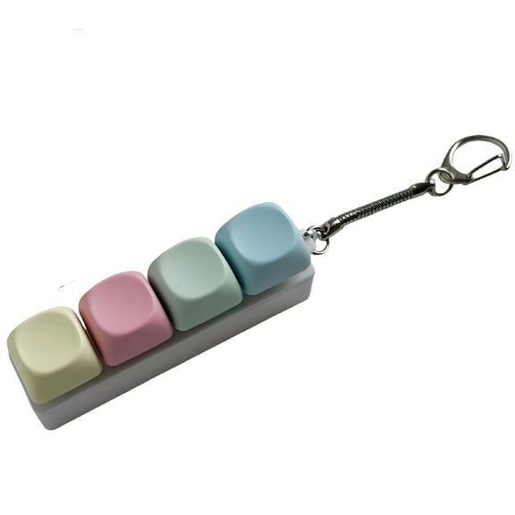 BESTSKY Color 4 Keys Keychain Fidget Toy Keyboard Sensory Toy Mini Keychain Decompression Toy for Adults