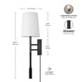 thumbnail image 3 of Globe Electric 91009486 D'angelo 1 Light 21" Tall Hardwired Or Plug-In Wall Sconce - Black, 3 of 7
