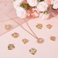 thumbnail image 4 of 1 Box 9Pcs 3 Style Heart Charms 18K Gold Plated Cubic Zirconia Hollow Mini Love Heart Shaped with Arrow Dangle Charms Pendants Craft Supplies Hole: 3.5~4mm DIY, 4 of 6