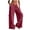 Red, variant on Hngshg Womens Cargo Pants Drawstring Elastic Waist Solid Color Casual Wide Leg Pants with Pockets Summer Vacation Outdoors Trousers