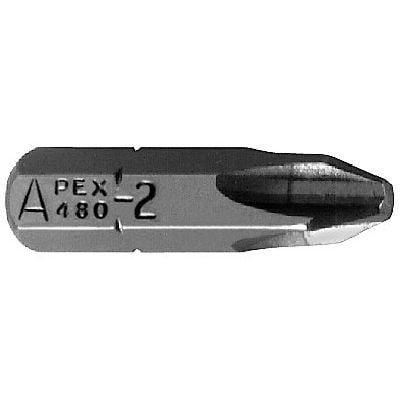 Phillips #2 Hex Shank Insert Bit with Limited Clearance-1/4" x 1" 20-Pack Apex