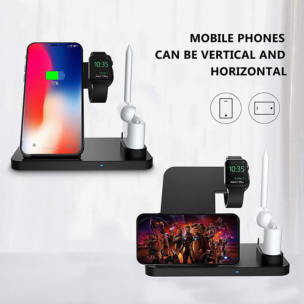 POINTERTECK 4 In 1 Wireless Charger, Wireless Charging Station For Apple Watch, Airpods, Apple Pencil