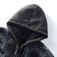 thumbnail image 5 of USNSM Mens Winter Jacket Plaid Fleece Lined Zip Up Hoodie Long Sleeve Flannel Jackets Zipper Hooded Thermal Sherpa Coat Blue XL, 5 of 9