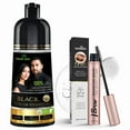 thumbnail image 2 of (5 pack) Herbishh Black Shampoo, Hair Dye Shampoo 3 in 1, 100% Grey Coverage, Demi-Permanent Hair Color for Men & Women, With Eyebrow Enhancing Serum Combo, 2 of 6