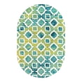 thumbnail image 3 of Unique Loom Azalea Collection Area Rug - Dodd (5' 3" x 8' Oval Blue/Yellow), 3 of 7