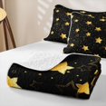 thumbnail image 4 of Manfei Lovely Stars Bed Spread Queen,Galaxy Theme Queen Coverlet Set,Black Gold,Black Reversible,3-Piece,1 Quilt and 2 Pillowcases, 4 of 7