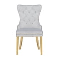 thumbnail image 2 of Miekor Furniture Simba Gold 2 Piece Dinning Chair Finish with Velvet Fabric in Light Gray W5U324, 2 of 7
