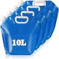 thumbnail image 1 of Bolsa de contenedor de agua plegable, 4 Uds., 10L/(2,6 galones), jarra de almacenamiento de plástico de grado alimenticio portátil congelable sin fugas para acampar, 1 of 5