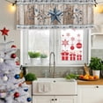 thumbnail image 5 of Texas Star Rustic Curtain Valances for Windows, Kitchen Valance Window Treatments Panel 2 Pack, Country Blue Berry Brown Wooden Plank Rod Pocket Short Curtains for Bathroom Bedroom 54 x 18 Inch, 5 of 8