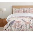 thumbnail image 4 of Ambesonne Pink Duvet Cover Set, Spring Pure and Soft Botanical, Twin, Blush Dark Green Mauve, 4 of 4