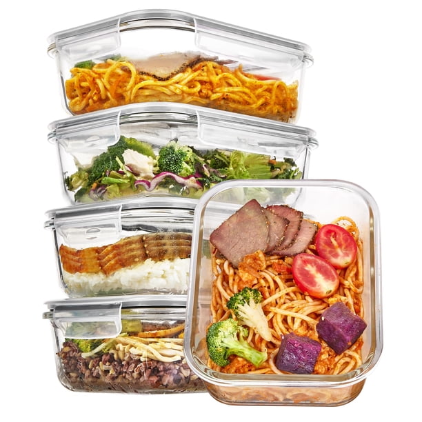 Recipientes de vidrio para almacenamiento de alimentos Vtopmart 35 ml (paquete de 5)