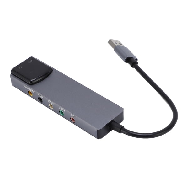 Tarjeta De Sonido Externa USB, Reducción De Ruido De aleación De Aluminio Adaptador De Sonido USB De Alta De Sonido De 5.1 Canales Con Disco CD Para Computadora PC
