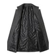 thumbnail image 4 of Capreze Men's Trench Coats Long Sleeve Jacket Lapel Pea Coat Mid Length Overcoats Solid Color Outwear Gray (thickened) M, 4 of 4