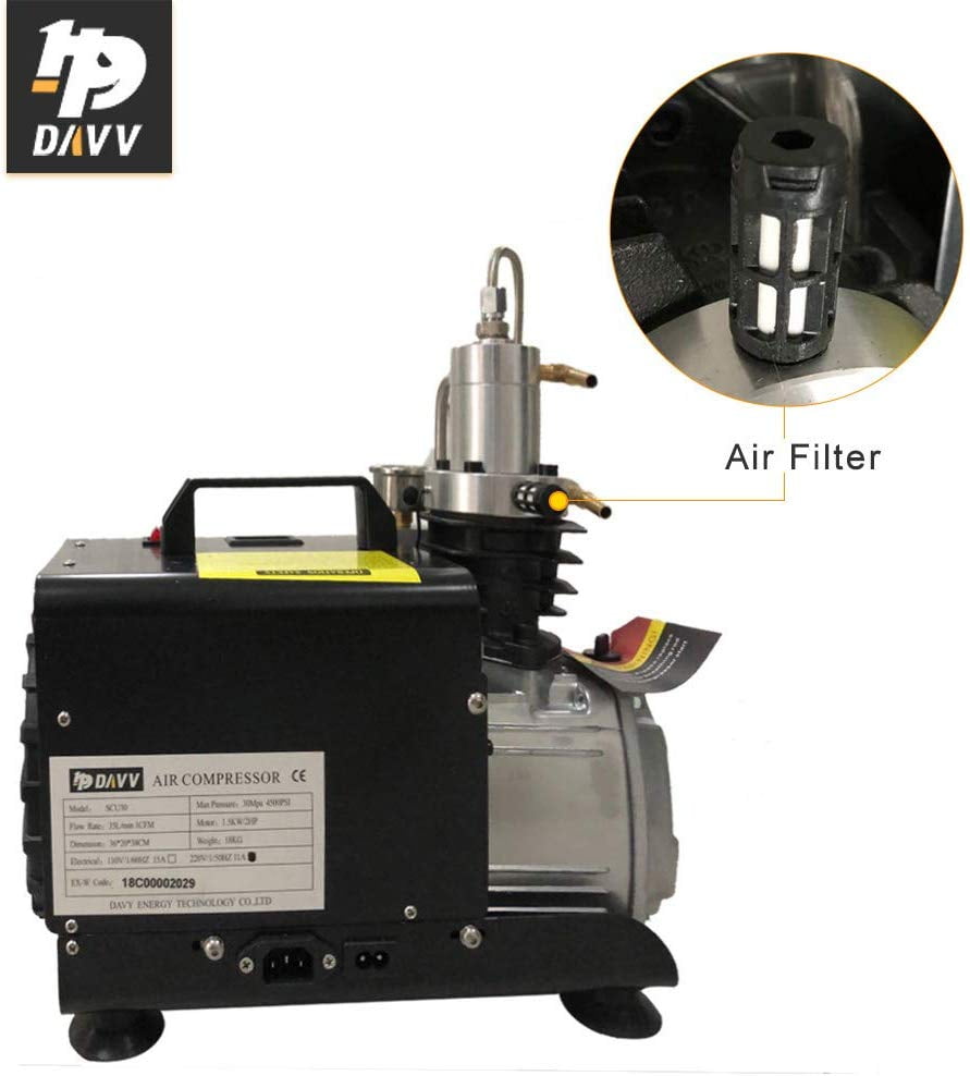 HPDAVV AT Portable Air Compressor Scuba Tank Pump Paintball Fill