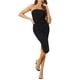 thumbnail image 2 of Vestido Midi Sin Mangas Inspire Chic para Mujer, Vestido de Fiesta con Volantes y Dobladillo Irregular, Color Negro, 2 of 5