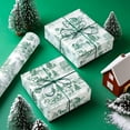 thumbnail image 3 of Vintage Christmas Wrapping Paper - Mini Roll - 23 Inch x 58Inch -  Green Christmas Wrapping Paper for Xmas Holiday, Party Celebration, 3 of 6