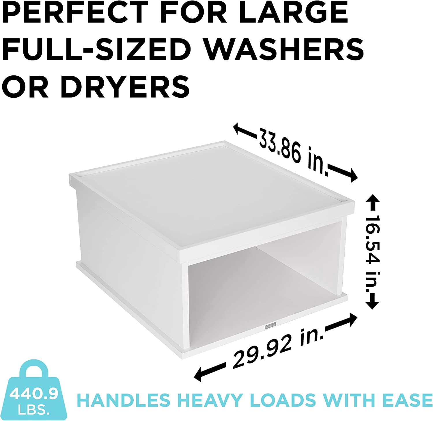 IVATION Laundry Pedestal for Washer and Dryer - Elevated Storage & Easy Access