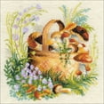 thumbnail image 1 of Mushroom Basket Counted Cross Stitch Kit-11.75"X11.75" 10 Count, 1 of 1