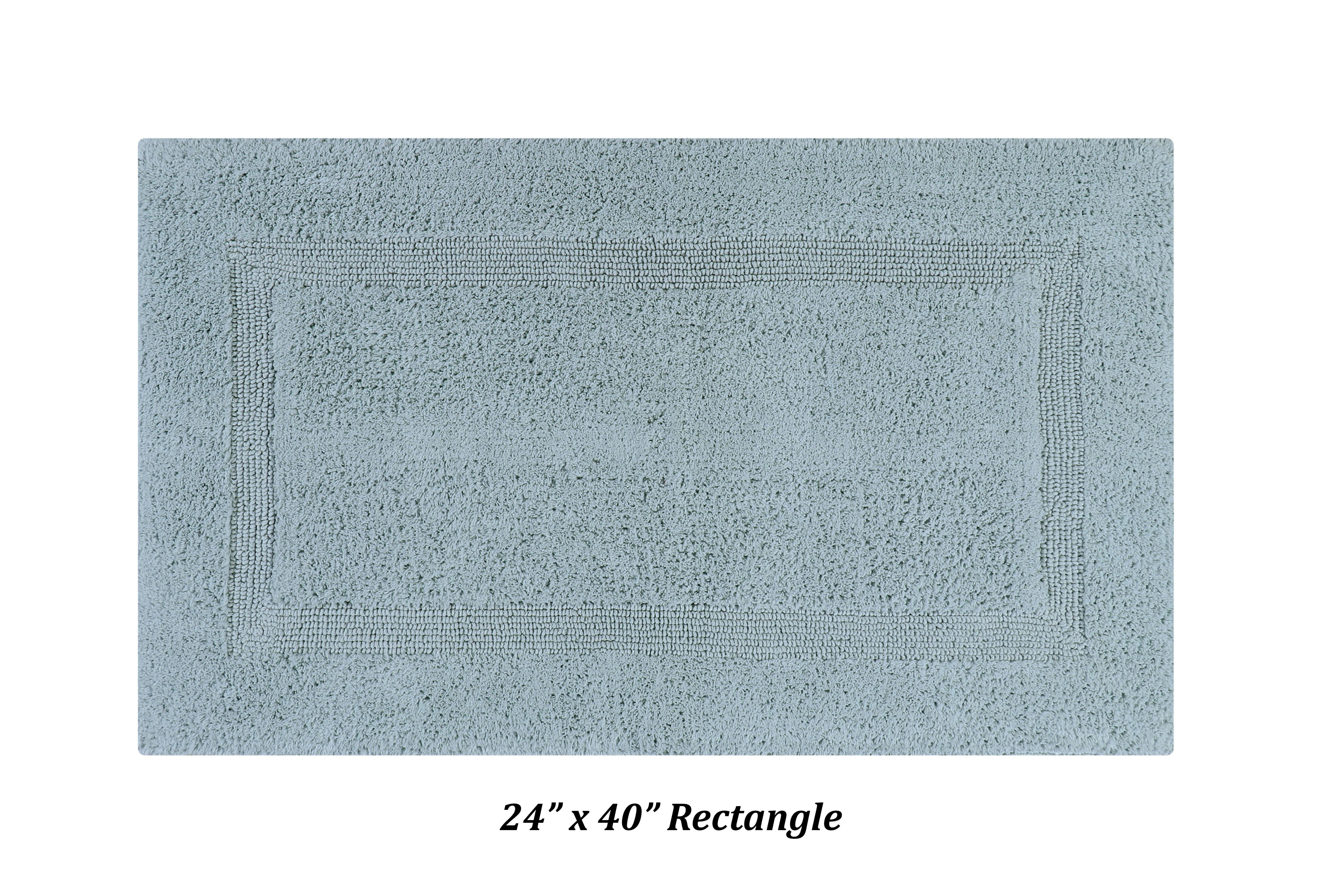 Better Trends Premium 5 Piece Bathroom Rug Set 100% Cotton, Extra Soft Tufted Bath Mat, Water Absorbent & Reversible Mat, Blue Lux Collection