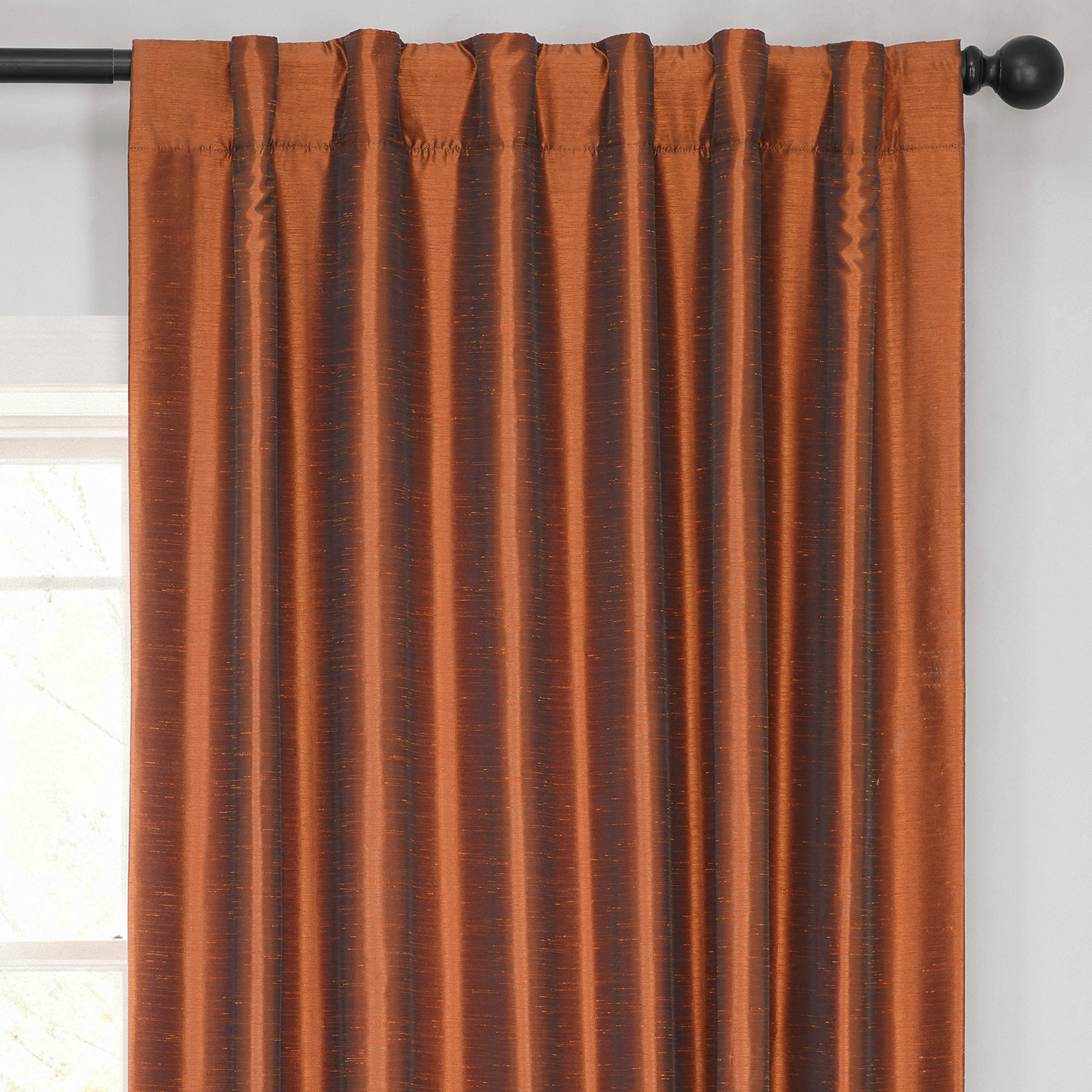 Half Price Drapes Copper Kettle Faux Dupioni Silk Blackout Curtains for Bedrooms (1 Panel),50WX 120L