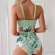 thumbnail image 5 of Traje de Baño de Bikini de Mujer Impreso Hueco Encaje Hasta Bikini Sexy, Traje de Baño sin Espalda para la Piscina Y el Mar, 5 of 9