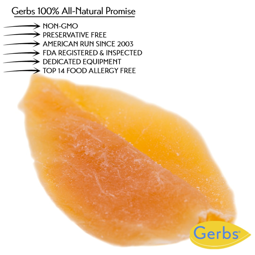 GERBS Dried Mango Slices 2 LBS. | Freshly Dehydrated Resealable Bulk Bag | Top Food Allergy Free | Sulfur Dioxide Free | Digestion, Skin, Vision & Bone Density Aid | Gluten Peanut Tree Nut Free