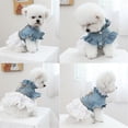 thumbnail image 6 of HQREA Girl Dog Denim Dress with Flared Sleeves for Small Dogs Cat Cake Skirt Pet Outfit, 6 of 6