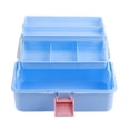 thumbnail image 4 of Thickened Storage Box Art Student Storage Box Thickened Large 3 Layer Home Organizing Plastic Storage Case 551 Small Size White Blue, 4 of 8