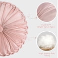thumbnail image 3 of 2 PCS Pumpkin Pleated Round Throw Pillows for Chair Sofa Home Decor (Pink), 3 of 10