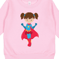 thumbnail image 3 of Inktastic Superhero Girl, Cute Girl, Brown Hair, Red Cape Toddler Sweatshirt, 3 of 4