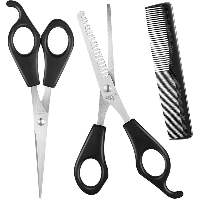 Tijeras para el cabello Juego de tijeras para peluquería con tijeras de corte de mascotas, barberos o uso del hogar - Acero inoxidable esquí esquí Gafas de esquí