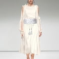 thumbnail image 4 of Chinese Hanfu Wide Tie Belt with Chinese Ink Painting Flower Pattern, 4 of 5