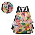 thumbnail image 5 of FORMRS Women's Travel Backpack Purse Anti-Theft Hidden Pockets Casual Shoulder Bag, Pink Colorful Circles, 5 of 7