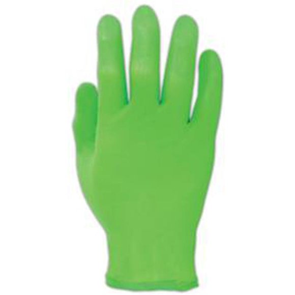Showa Best Glove 33477050 Hi-Vis Green 4 ml Black N-Dex Night Hawk Nitrile Glove, Medium - 100 Per Box
