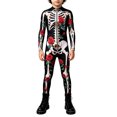 thumbnail image 5 of Kids Halloween Skeleton Print Outfits Toddlers Skeleton Jumpsuit for Party, 5 of 5