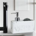 thumbnail image 4 of Countertop Liquid Dish Soap Dispenser Pump with Storage Compartment White Marble, 4 of 6