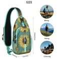 thumbnail image 4 of Floral Sunflower Pattern Sling Backpack, Lightweight Durable Crossbody Daypack, Adjustable Strap, Multiple Compartments for Travel, Outdoor Activities, 4 of 5