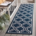 thumbnail image 2 of Safavieh Courtyard Bayon Geometric Indoor/Outdoor Runner Rug, Navy/Beige, 2'4" x 12', 2 of 12
