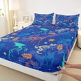 thumbnail image 4 of Feelyou Blue Skeleton Dino Full Size Sheets for Boys, Animals Bone Print Bed Sheets, 4-Piece, 4 of 5