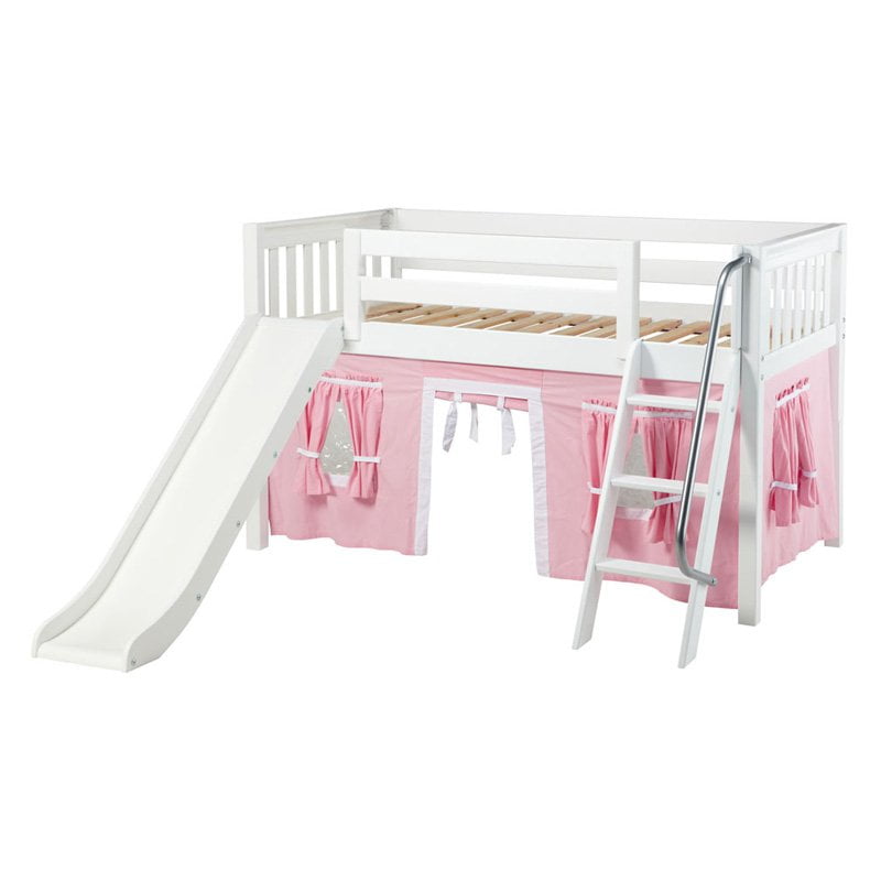 Wow Girl Slat Low Loft Tent Bed With Slide Walmart Com