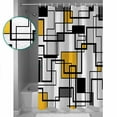 thumbnail image 3 of 60x72 Inch Shower Curtains for Bathroom Yellow Geometric Fabric Bath Curtain Decor Modern Minimalist Black Abstract Art Waterproof Restroom Curtains Shower Set Accessories with 12 Hooks 60 Inch, 3 of 6